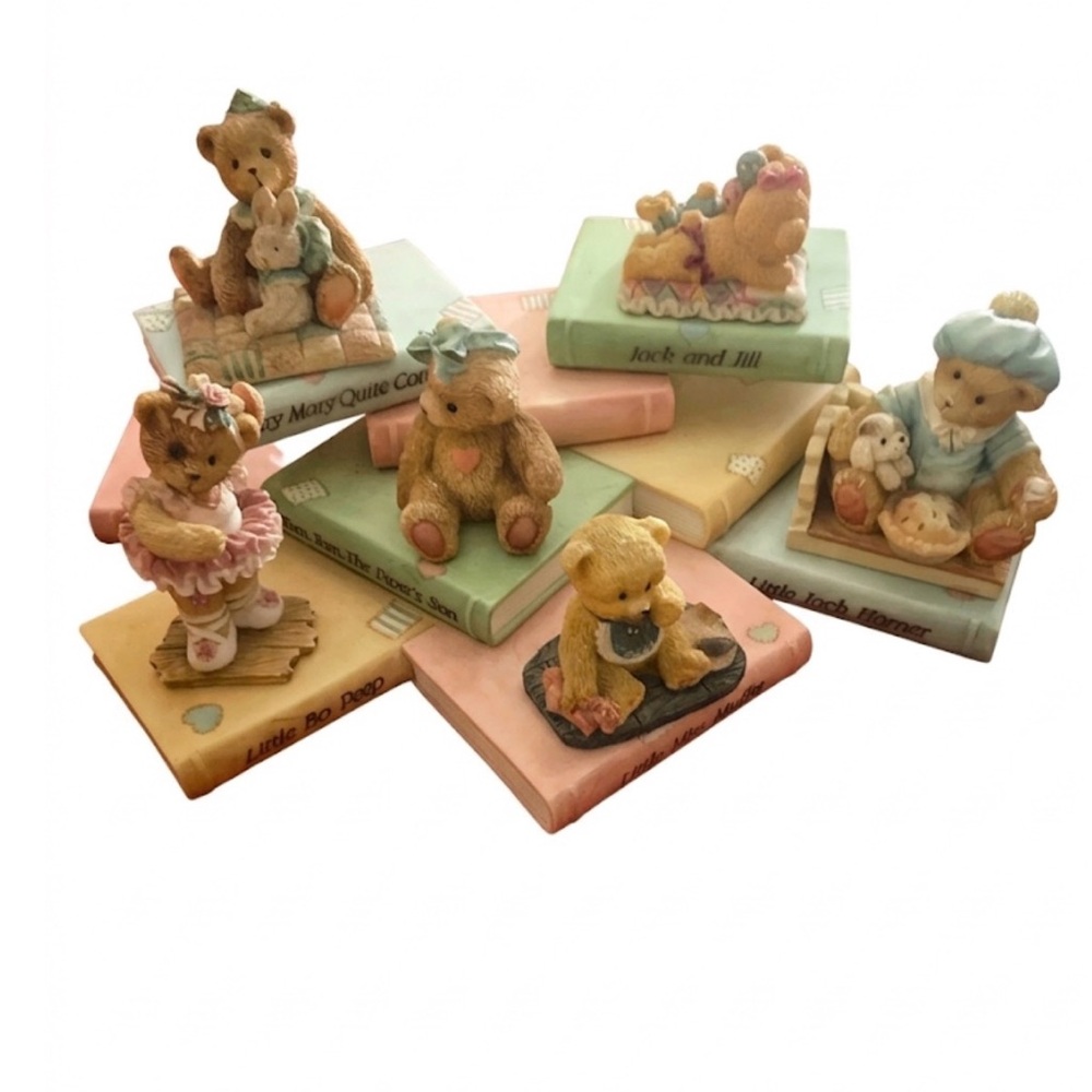 Cherished, teddies, storybook, collectors, figurines, and book stand